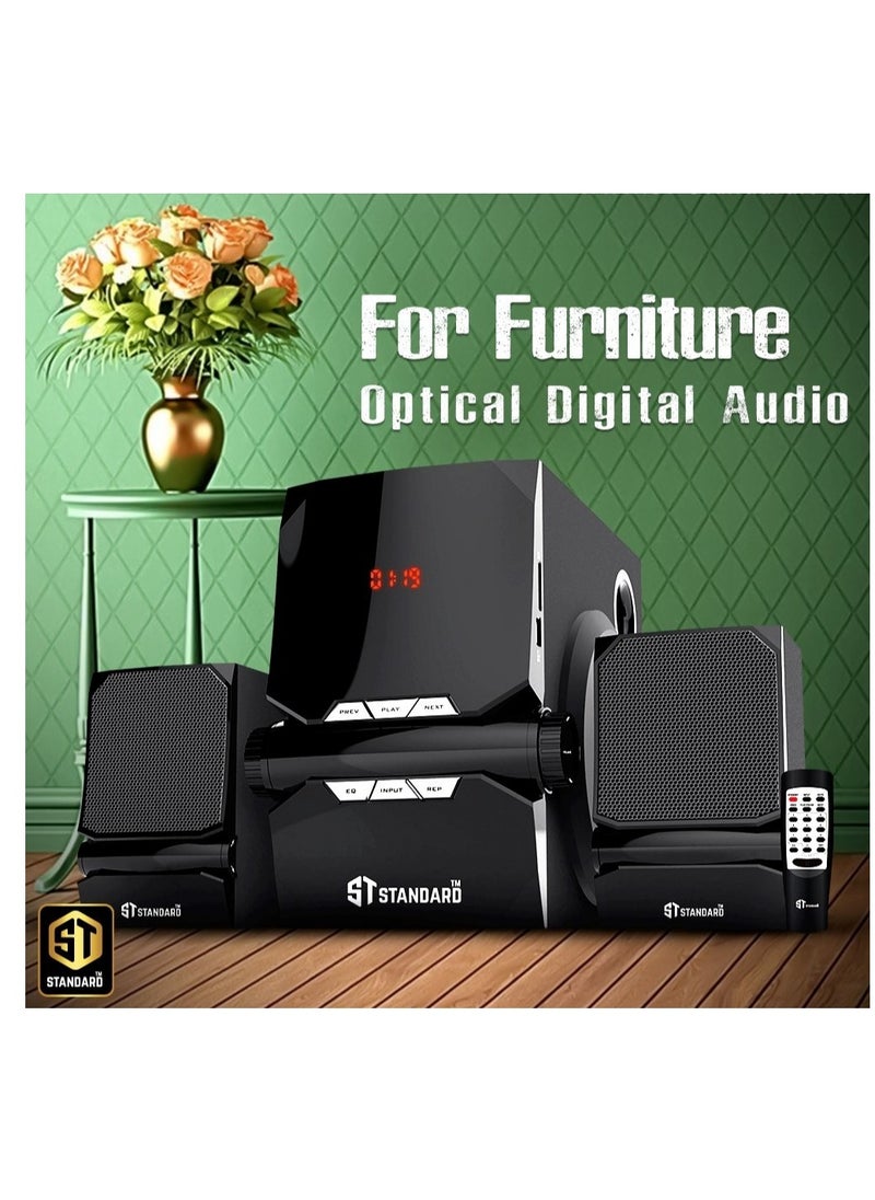 Standard - Speaker Standard 2.1 Robot 2500 Power 25 Watt illuminated multimedia speaker Optical Cable - Aux - Bluetooth - Usb - Sd card - Radio - Led Screen - Remote - Full Function - Image 1