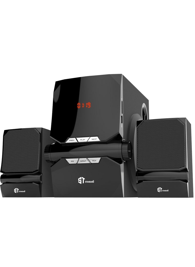 Standard - Speaker Standard 2.1 Robot 2500 Power 25 Watt illuminated multimedia speaker Optical Cable - Aux - Bluetooth - Usb - Sd card - Radio - Led Screen - Remote - Full Function - Image 1