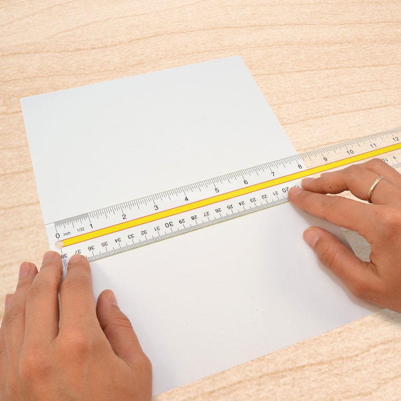 Westcott Acrylic Data Highlight Reading Ruler With Tinted Guide, 15" Clear - Image 5