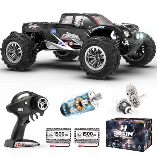 Hosim RC Truck 110 Scale 48 KMH Remote Control Car for Adults 4X4 All Terrains OffRoad RC Car Waterproof Electric RC Cars for Boys Age 812 Toy Gift 40 Min Play with 2 Batteries Monster Trucks - Image 1