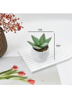 Flocked polygonal aloe vera + plastic diamond pot