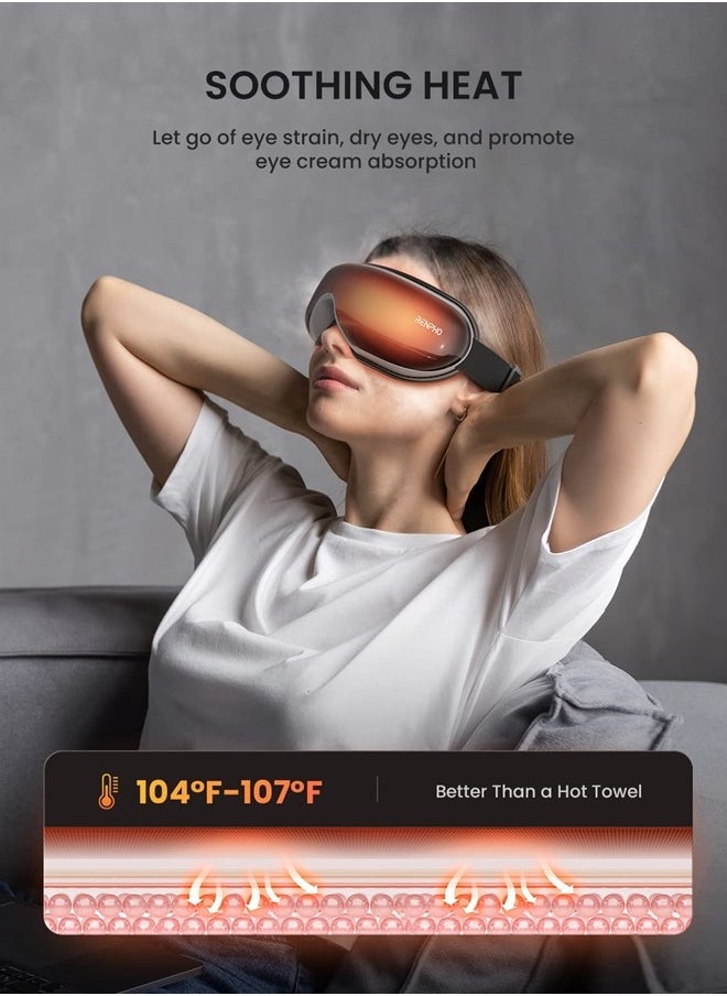 RENPHO Eyeris1 - Heated Eye Massager for Migraine, Temple Massager with Remote, Compression, Bluetooth, Eye Care Device for Eye Relax, Eye Strain Relief, Improve Sleep, Birthday Gifts for Him Her  - Image 3