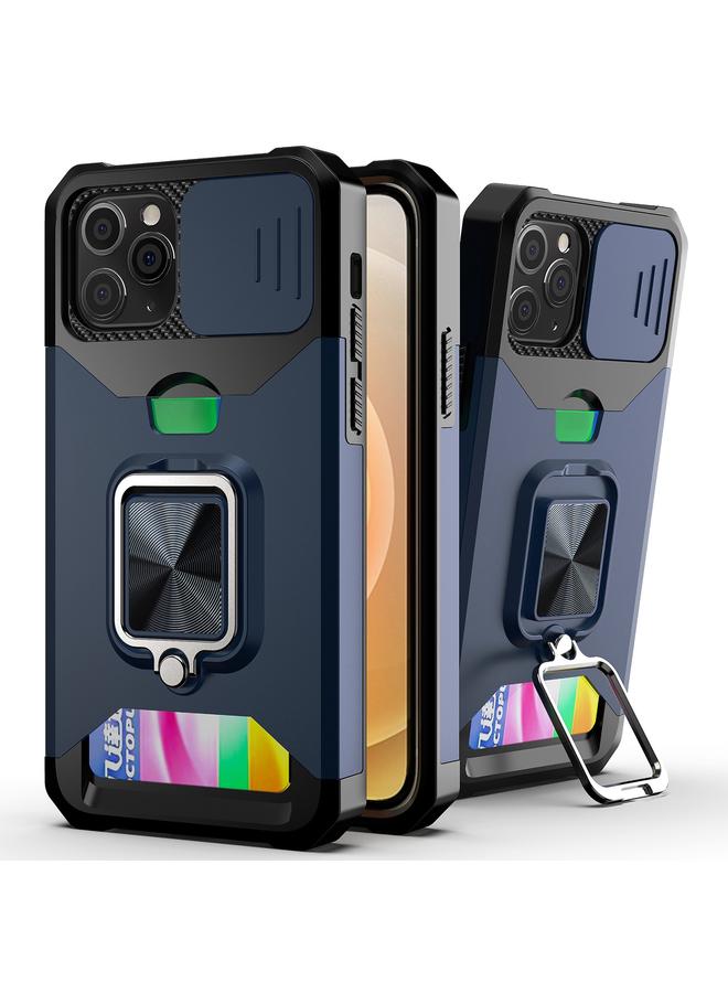 Zaboon Case For iPhone 11 Pro Max Sliding Camshield Card Slot Ring Kickstand Phone Case - Image 1