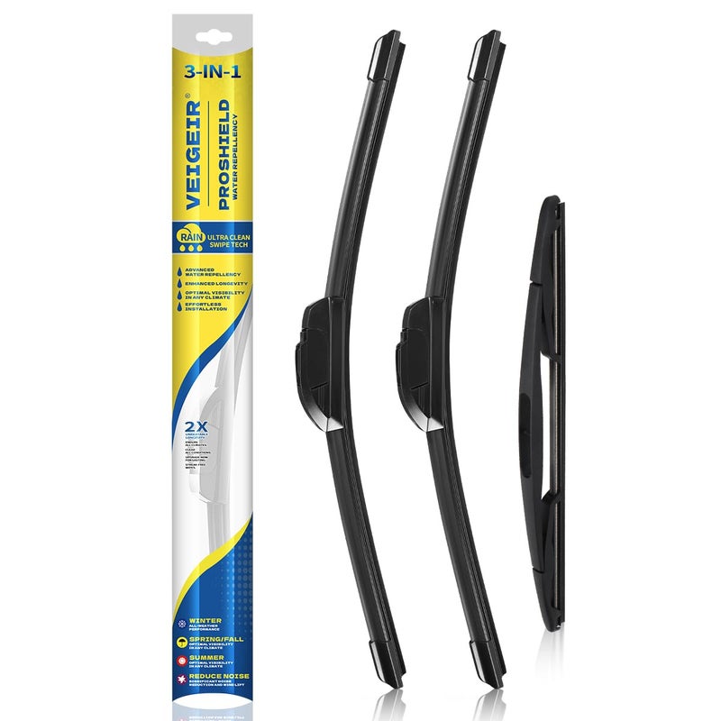 VEIGEIR 3 Pack Windshield Wiper Blades Compatible with Subaru Forester 2019 2020 2021 2022 2023 2024 2025 Original Factory Quality Front Rear Wipers Blade Set for My Car - 26" 17" 14" - Image 1
