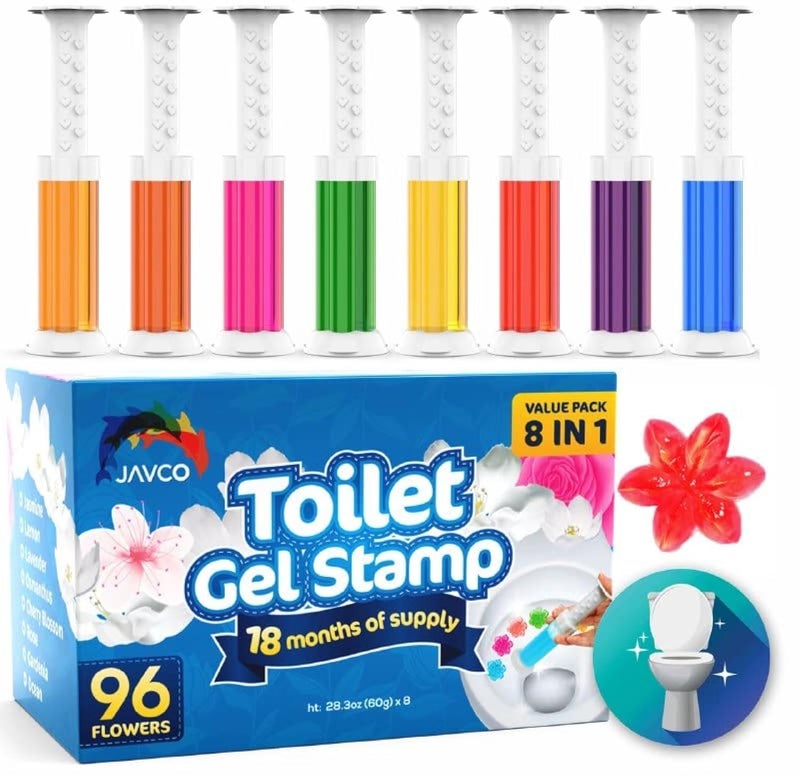 JAVCO -96 Flowers- Flower Toilet Gel Stamp | Toilet Scent Fresheners (Mix Scent) - Image 1