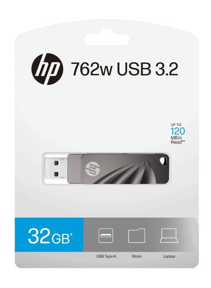 HP 762w | 32GB فلاش درايف USB 3.2 | نقل بيانات سريع وموثوق | هيكل معدني - Image 2