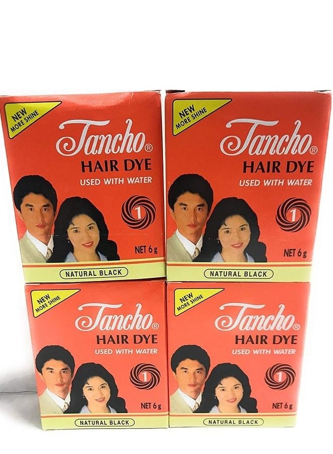 تانشو صبغة شعر - 4 قطع أسود 6جرام - Image 1