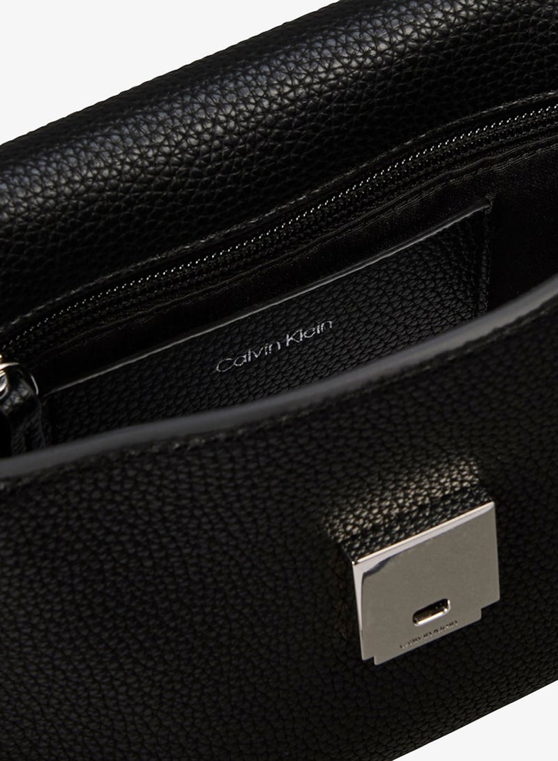 CALVIN KLEIN Emblem Pebble Grain Crossbody Bag - Image 3