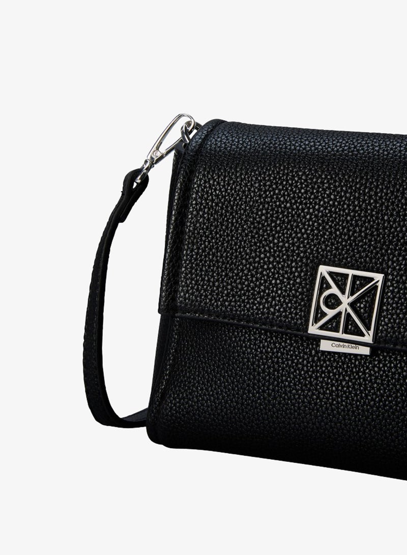 CALVIN KLEIN Emblem Pebble Grain Crossbody Bag - Image 4