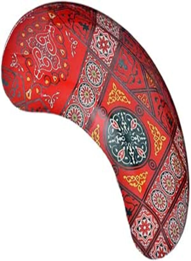 Rosa high quality glass crescent serving plate, 32 * 15cm - khaimia red