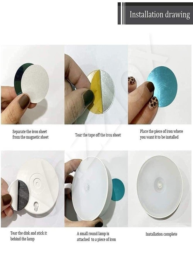 VazzLox Motion Sensor Light for Home (Pack of 2) with USB Charging Wireless Self Adhesive LED Body Induction Lamp Sensor Light for Wardrobe Lights with Sensor Night Light for Cupboard Stairs (White) - Image 4