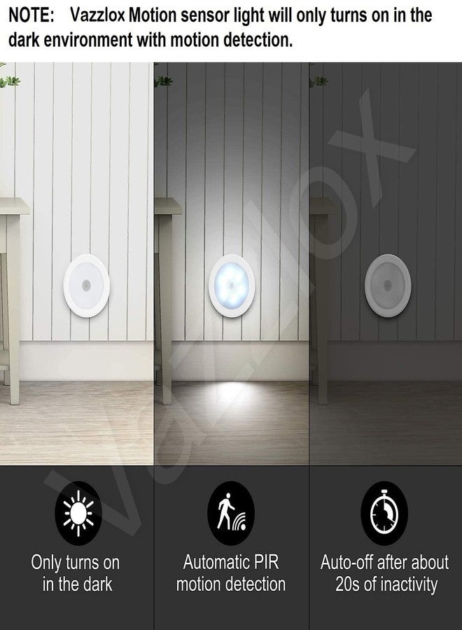 VazzLox Motion Sensor Light for Home (Pack of 2) with USB Charging Wireless Self Adhesive LED Body Induction Lamp Sensor Light for Wardrobe Lights with Sensor Night Light for Cupboard Stairs (White) - Image 3