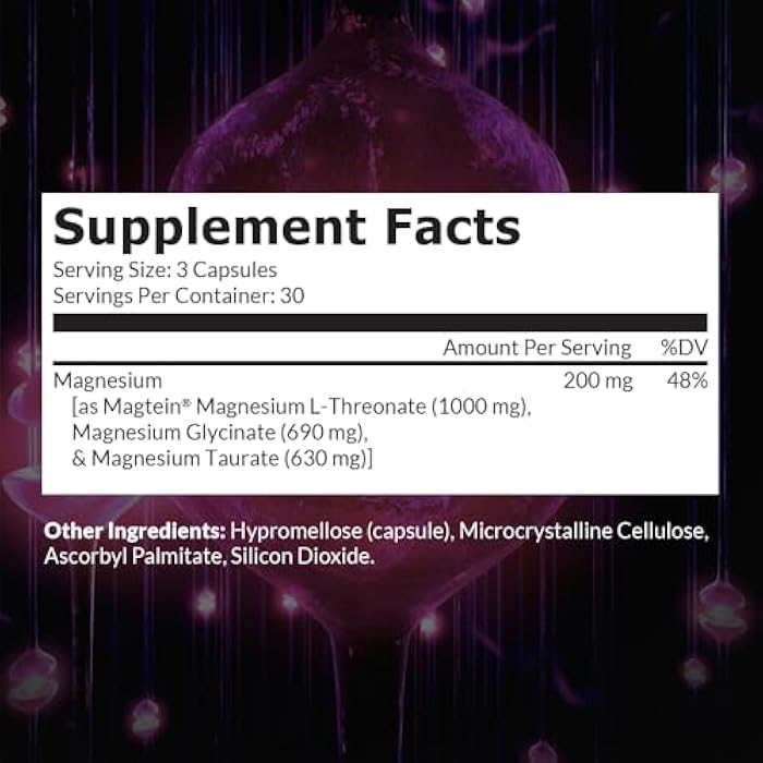 Intelligent Labs MagEnhance Magtein Magnesium Complex Supplement L-Threonate with Magnesium Glycinate and Taurate, 90 Capsules - Image 2
