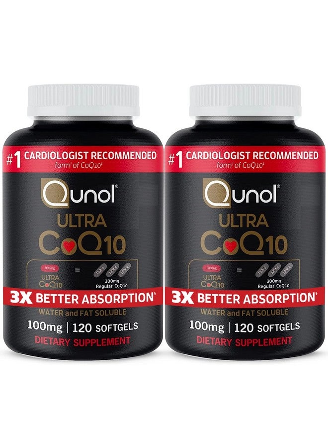 كونول كبسولات Qunol Ultra CoQ10 100mg الناعمة - امتصاص أفضل بثلاث مرات، مضاد للأكسدة لصحة القلب وإنتاج الطاقة، فيتامينات ومكملات Coenzyme Q10، إمداد لمدة 8 أشهر، 120 كبسولة (عبوة من قطعتين) - Image 1
