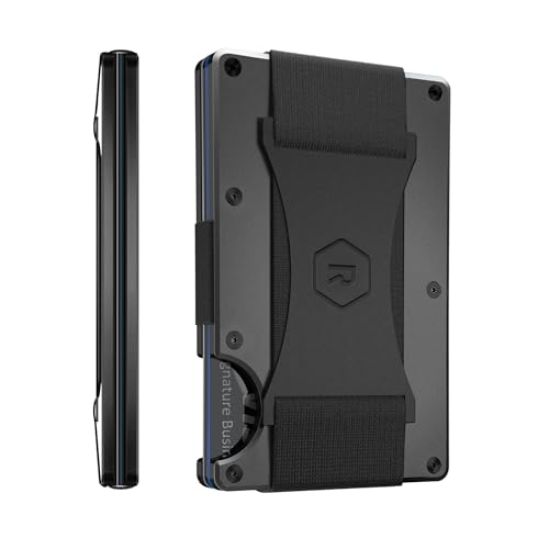 The Ridge Ridge Wallet for Men - Slim Minimalist Compact Wallet and Card Holder, RFID Protected Front Pocket Wallets for Men with Integrated Cash Strap (Gunmetal) - Image 1