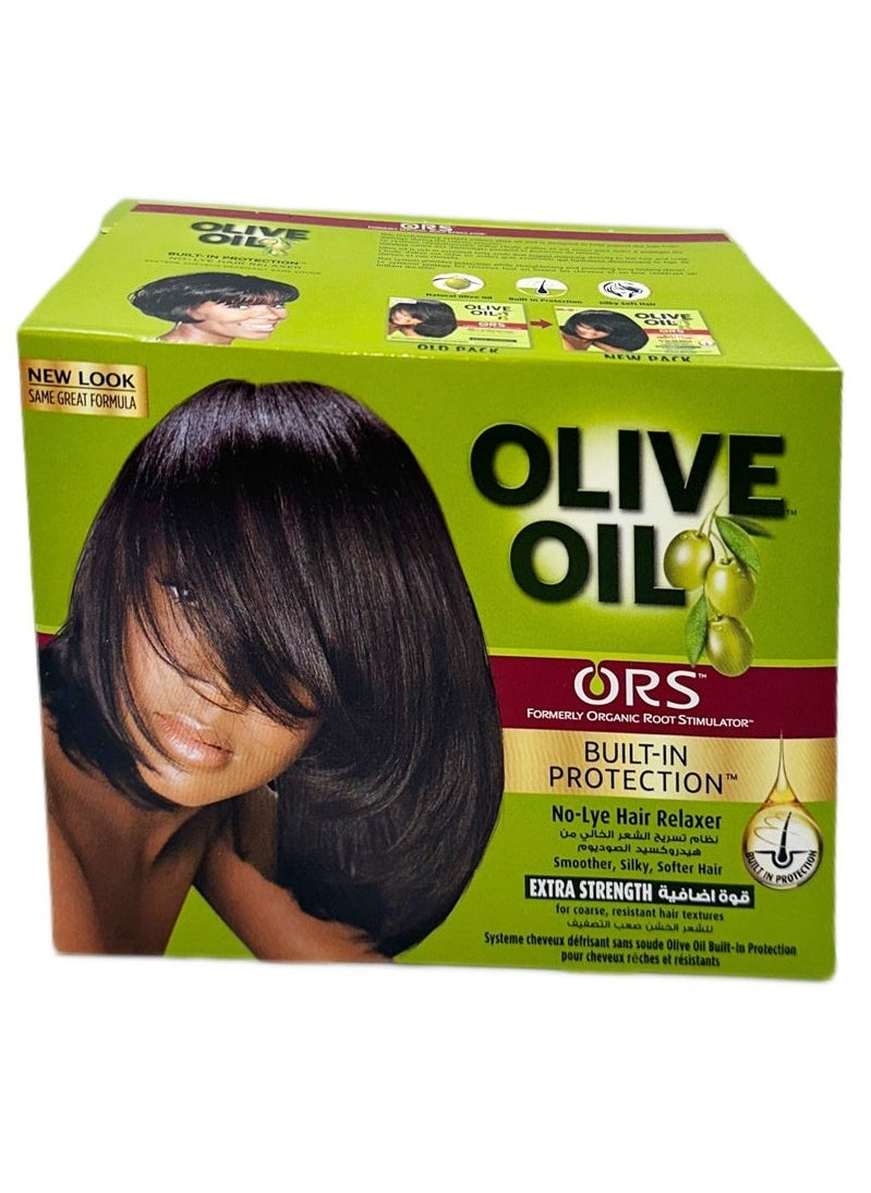 ORS ORS No-Lye Hair Relaxer Kit | With Olive Oil | Regular Strength, Built In Protection | For Fine & Medium Hair Textures  - Image 1