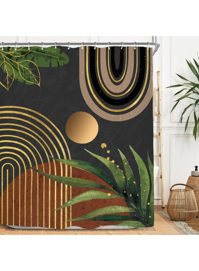 Plaid Waterproof Shower Curtain, Mildew-proof Bathroom Toilet Shower Parion Curtain