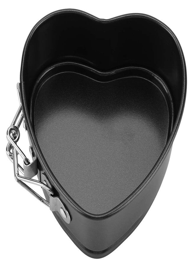 Milltrip 4 Inch Heart Cake Pan, Nonstick, Removable Bottom, Classic Style, Heart-Shaped Removable Bottom Cake Pans, Black - Image 1