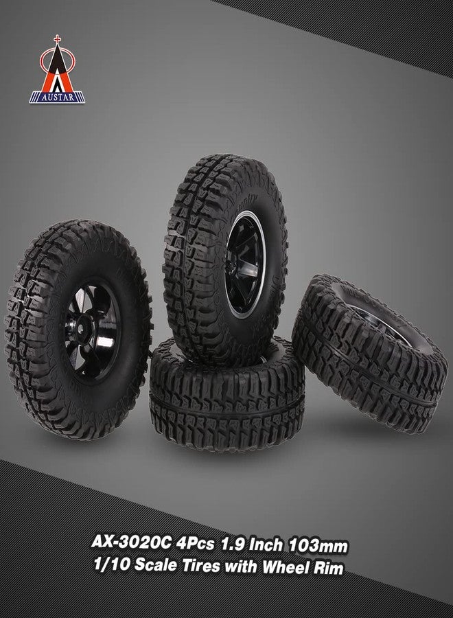 Goolsky 4Pcs AUSTAR AX-3020C 1.9 Inch 103mm 1/10 Scale Tires with Wheel Rim for 1/10 D90 SCX10 CC01 RC Rock Crawler - Image 2