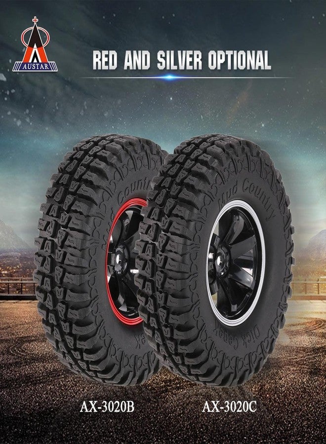 Goolsky 4Pcs AUSTAR AX-3020C 1.9 Inch 103mm 1/10 Scale Tires with Wheel Rim for 1/10 D90 SCX10 CC01 RC Rock Crawler - Image 3