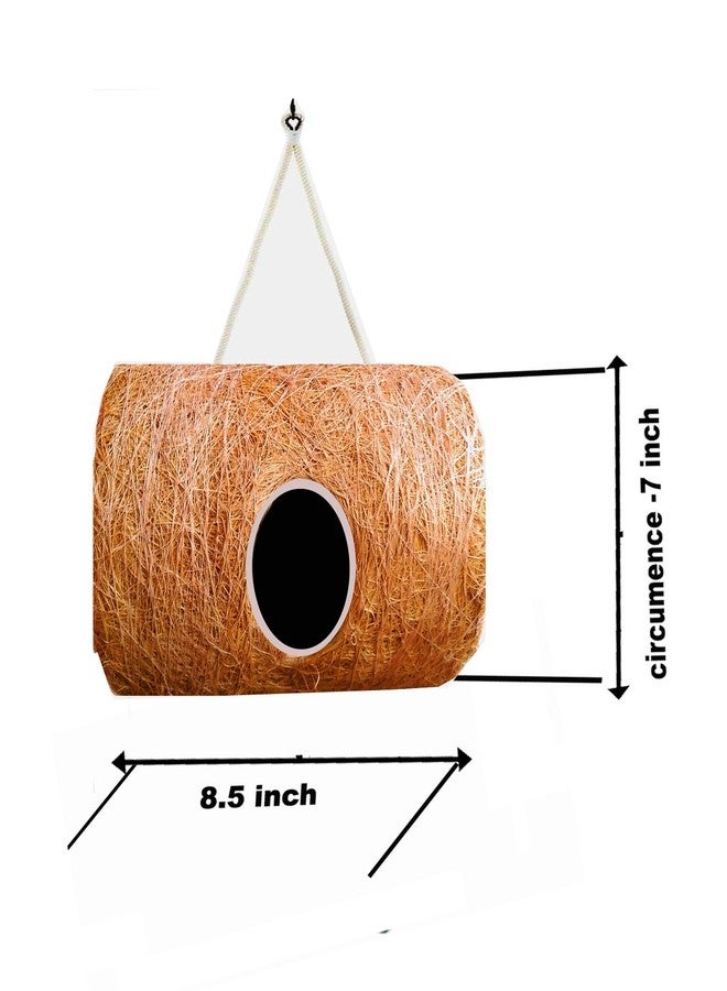 LIVEONCE Cylinder Bird House Purely Handmadelove Birds/Sparrow/Small Birds/Color -Natural - Image 2