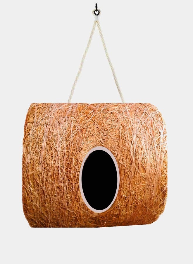 LIVEONCE Cylinder Bird House Purely Handmadelove Birds/Sparrow/Small Birds/Color -Natural - Image 1
