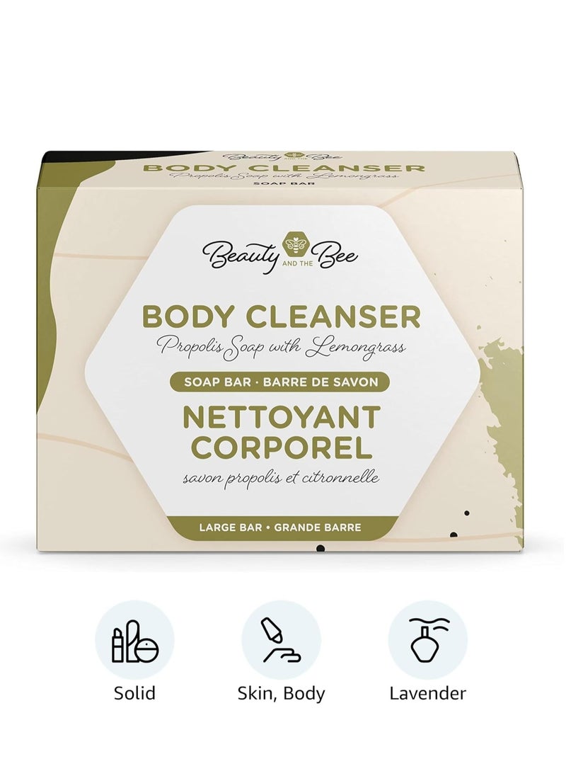 beauty and the bee Organic Soap with Lemongrass & Propolis – 115g, Gentle Daily Cleanser Suitable for Face and Body, Ideal for Sensitive Skin with All-Natural Hydrating Ingredients  - Image 3