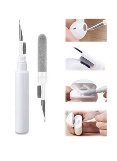 DIGI CORE AirPods Cleaner Kit Tool 3 in 1 Earbud Headphone Cleaning Pen Tool for All Earbuds/Airpods Pro Samsung Earbuds Case with Cleaner Sponge Soft Brush Dirt Picker White/Grey  - Image 1