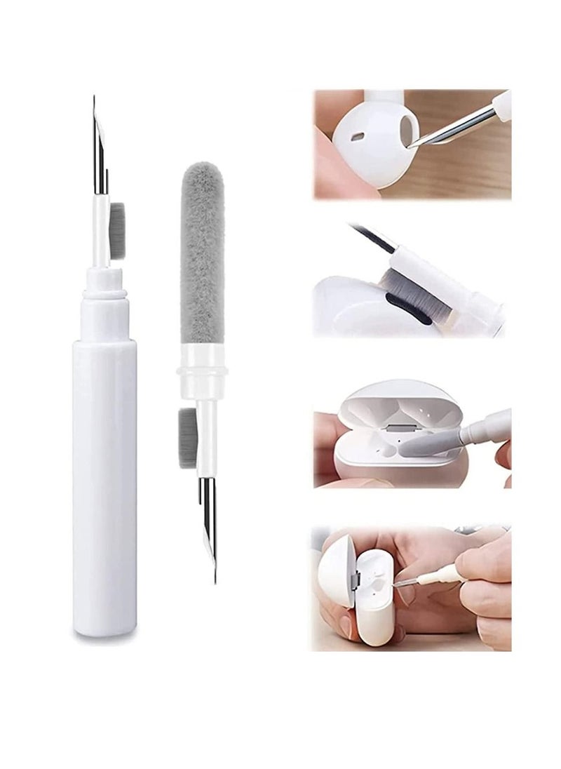 DIGI CORE AirPods Cleaner Kit Tool 3 in 1 Earbud Headphone Cleaning Pen Tool for All Earbuds/Airpods Pro Samsung Earbuds Case with Cleaner Sponge Soft Brush Dirt Picker White/Grey  - Image 1