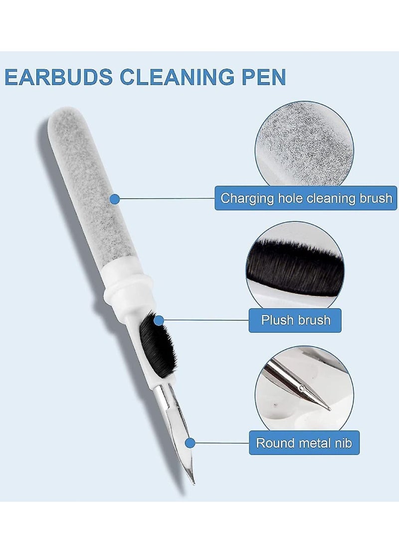 DIGI CORE AirPods Cleaner Kit Tool 3 in 1 Earbud Headphone Cleaning Pen Tool for All Earbuds/Airpods Pro Samsung Earbuds Case with Cleaner Sponge Soft Brush Dirt Picker White/Grey  - Image 4