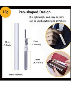 DIGI CORE AirPods Cleaner Kit Tool 3 in 1 Earbud Headphone Cleaning Pen Tool for All Earbuds/Airpods Pro Samsung Earbuds Case with Cleaner Sponge Soft Brush Dirt Picker White/Grey  - Image 3