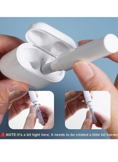 DIGI CORE AirPods Cleaner Kit Tool 3 in 1 Earbud Headphone Cleaning Pen Tool for All Earbuds/Airpods Pro Samsung Earbuds Case with Cleaner Sponge Soft Brush Dirt Picker White/Grey  - Image 2