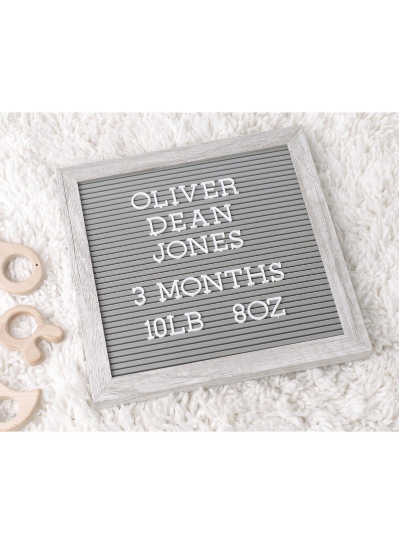 10x10 Inch Letterboard Set with 188 Letters, Gray Message Board for Home & Nursery - Image 3
