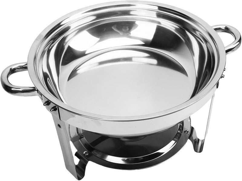 6L Chafing Dish, Buffet Warmer Set, Stainless Steel Round Food Heat Keeping with Detachable Alcohol Stove & Non Slip Base for Parties Catering Events - Image 5