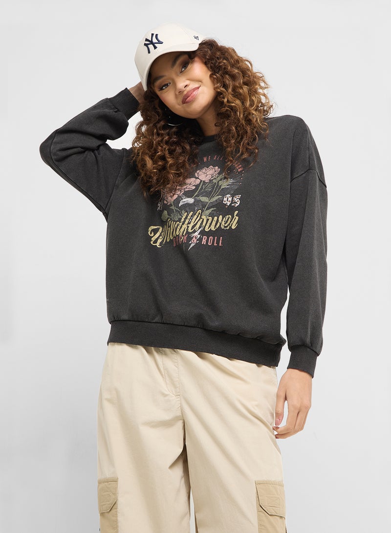 ONLY Oversized Crew Neck Sweatshirt  - Image 1