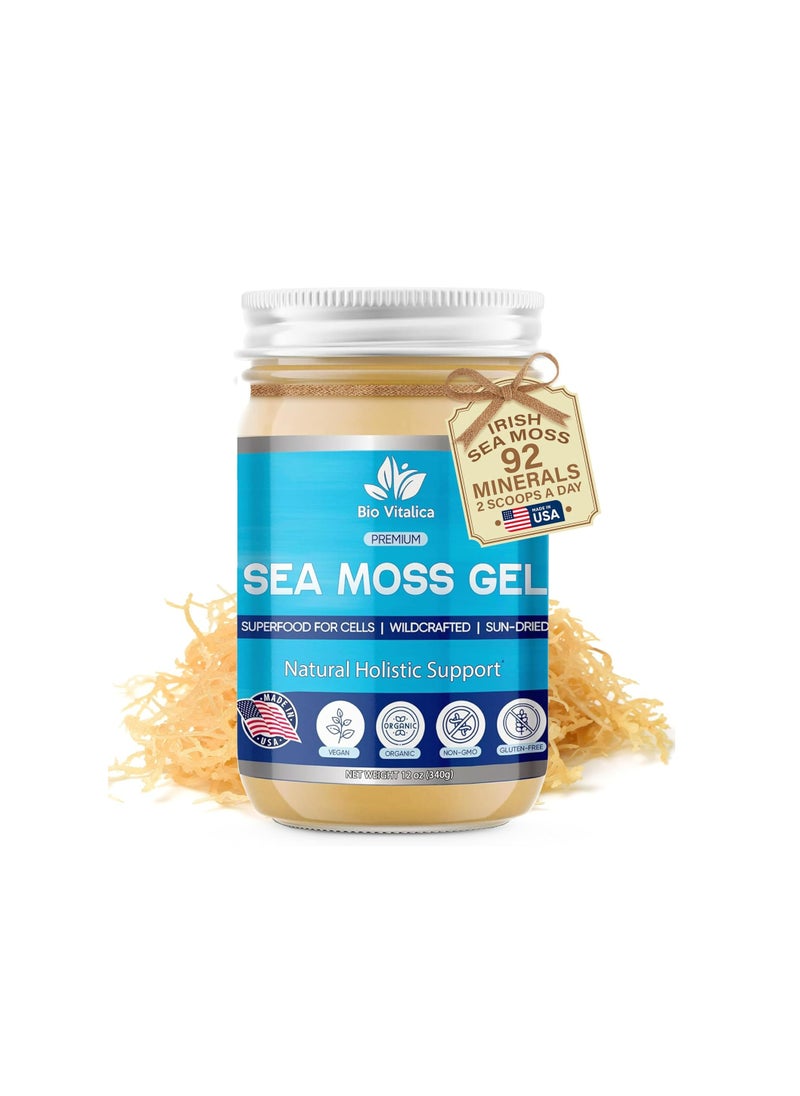 BIO VITALICA Sea Moss Gel by BioVitalica - Irish sea Moss raw Organic - Premium Quality - Dr Sebi, Vegan superfood for Cells - 100% Natural seamoss Gel… (Original, 1 Pack)  - Image 1