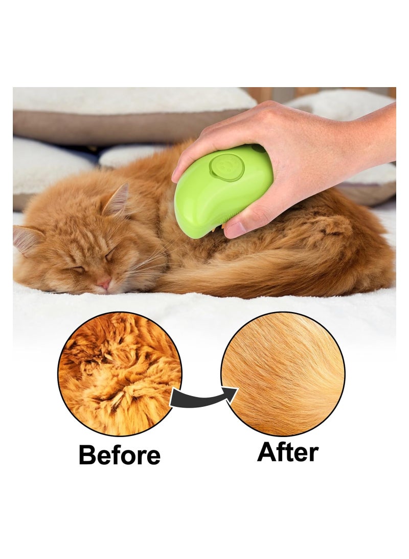 Cat Steam Brush, 3 In1 Steamy Cat Brush for Shedding, Cat Steamer Brush for Massage, Multifunctional Cat Grooming Brush, Pet Hair Removal Tool Comb for Cats and Dogs
