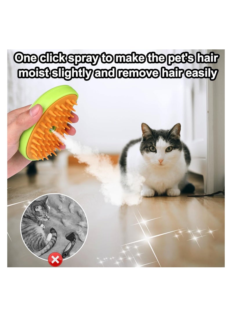 Cat Steam Brush, 3 In1 Steamy Cat Brush for Shedding, Cat Steamer Brush for Massage, Multifunctional Cat Grooming Brush, Pet Hair Removal Tool Comb for Cats and Dogs