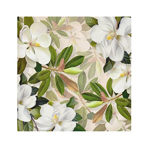 susiyo White Magnolia Flowers Cloth Napkins Dinner Napkin Set of 6 for Kitchen Parties Weddings Cocktail Christmas Halloween Thanksgiving Festivals - Image 2