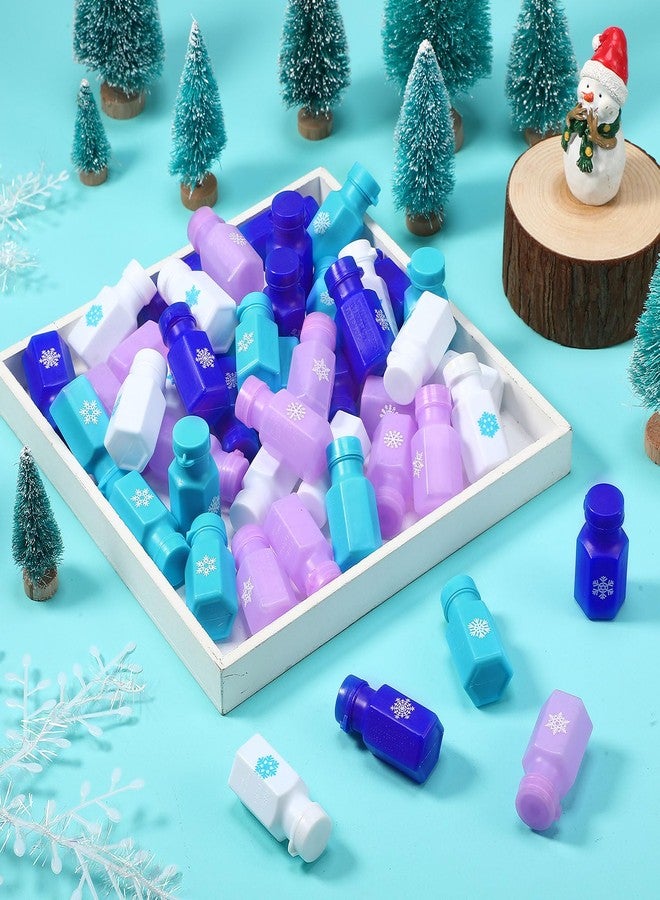 Zomiboo 48 Pcs Snowflake Bubble Wands Party Favors for Kids Winter Bubbles Toys Bulk Mini Bubble Bottles with Winter Snowflake Stickers for Classroom Holiday Pinata Fillers Birthday Gifts Supplies - Image 3