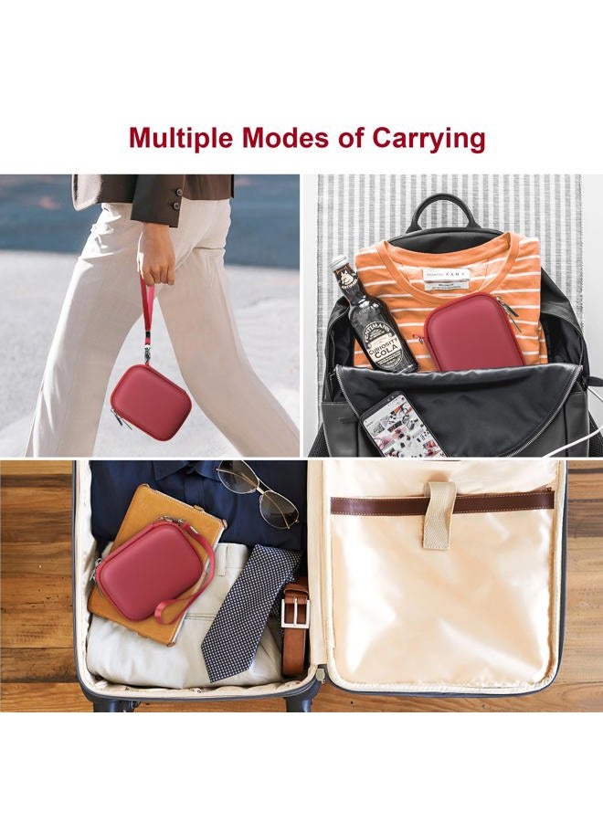 Canboc Carrying Case for Kodak PIXPRO FZ55/ FZ45 16MP Digital Camera, FZ55 Video Vlogging Camera Bag, Mesh Pocket fit Cable, SD Card, Red (Case Only) - Image 3
