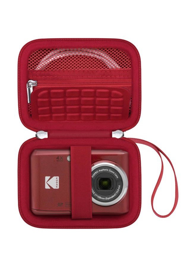 Canboc Carrying Case for Kodak PIXPRO FZ55/ FZ45 16MP Digital Camera, FZ55 Video Vlogging Camera Bag, Mesh Pocket fit Cable, SD Card, Red (Case Only) - Image 1