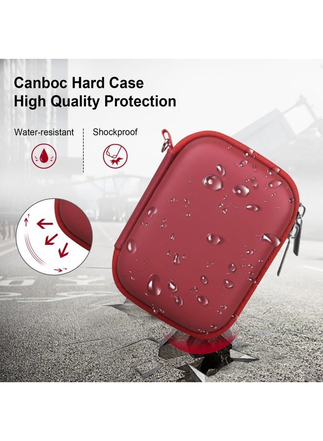 Canboc Carrying Case for Kodak PIXPRO FZ55/ FZ45 16MP Digital Camera, FZ55 Video Vlogging Camera Bag, Mesh Pocket fit Cable, SD Card, Red (Case Only) - Image 4