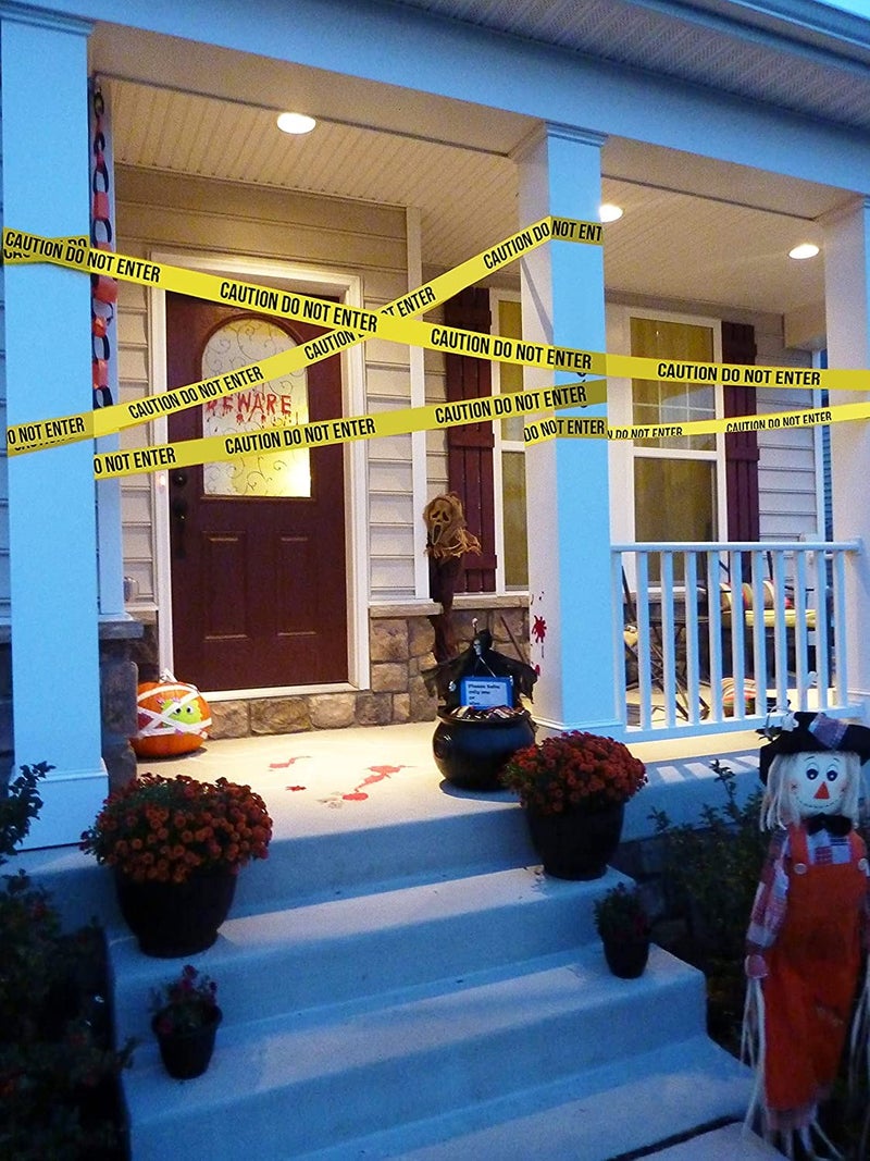 AISEY Yellow Caution Tape Roll Do Not Enter, Halloween Caution Tape 3” X 330 Feet - Safety Barrier Hazard Warning Barricade Tape for Danger/Hazardous Areas, Tear Resistant Design - Image 4