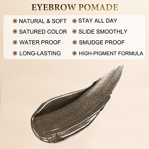 LAVONE Eyebrow Pencil Makeup Kit, with Waterproof 2-IN-1 Microblading Eyebrow Pen, Eyebrow Pomade, Eyeliner and Dual-ended Eyebrow Brush, Brow Pencil Kit for Natural Eyebrows - Ebony - Image 5