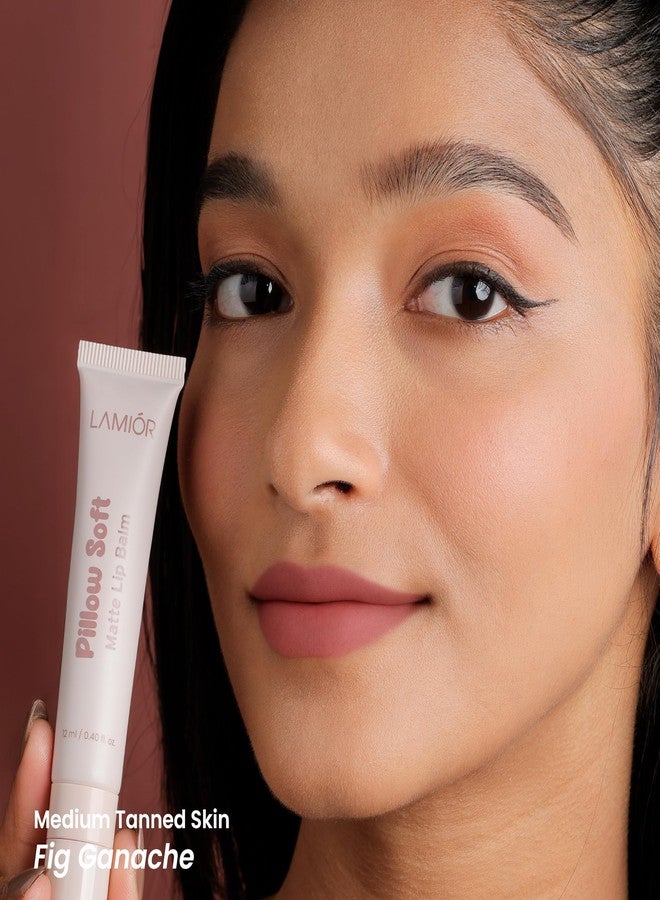 LAMIOR Pillow Soft Matte Lip Balm & Snap Pout Case Combo | Velvet Matte Tinted Color | Peptide, Hyaluronic Acid & Kokum Butter | Soft-Focus Finish | Lightweight Hydrating Formula for Women (Fig Ganache, Lamior Brown) - Image 4