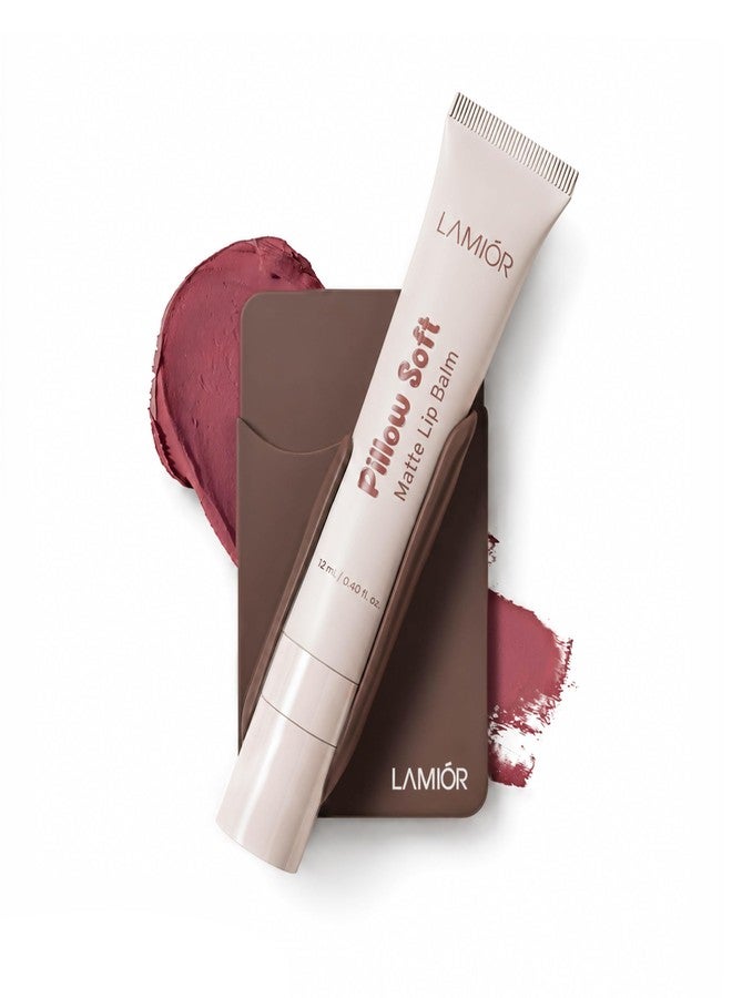 LAMIOR Pillow Soft Matte Lip Balm & Snap Pout Case Combo | Velvet Matte Tinted Color | Peptide, Hyaluronic Acid & Kokum Butter | Soft-Focus Finish | Lightweight Hydrating Formula for Women (Fig Ganache, Lamior Brown) - Image 1