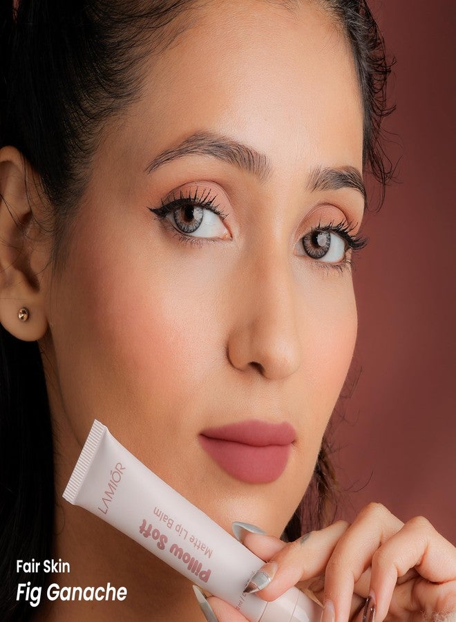 LAMIOR Pillow Soft Matte Lip Balm & Snap Pout Case Combo | Velvet Matte Tinted Color | Peptide, Hyaluronic Acid & Kokum Butter | Soft-Focus Finish | Lightweight Hydrating Formula for Women (Fig Ganache, Lamior Brown) - Image 3