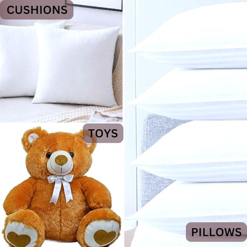 AJISH Ultra Soft & Fluffy Racron Polyester Microfiber - 100% Organic Cotton Fiber, Soft Fiber for Cushion, Teddy Bear, Pillows, Toys Stuffing, Recycle Fiber, Long Lastic and Skin Friendly (150 Gram) - Image 5