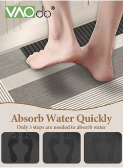 VAOdo 2PCS Kitchen Mats Kitchen Rugs Cushioned Anti Fatigue Kitchen Mats for Floor, Non-Slip Standing Desk Mat Waterproof Kitchen Rug Set for Kitchen Floor Office 50*80+50*160cm  - Image 2